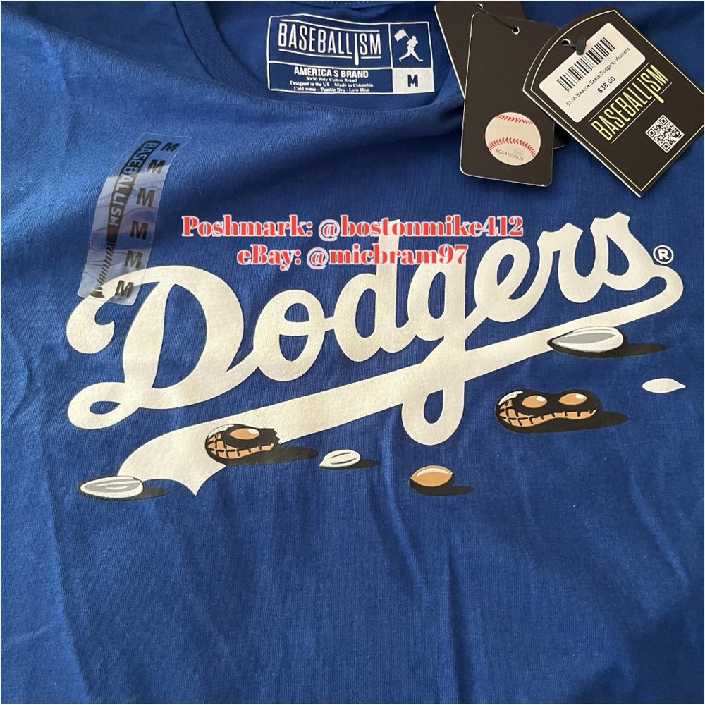Los Angeles Dodgers Baseballism Royal Get Your Peanuts! T-Shirt - WOMENS Medium - Picture 4 of 10